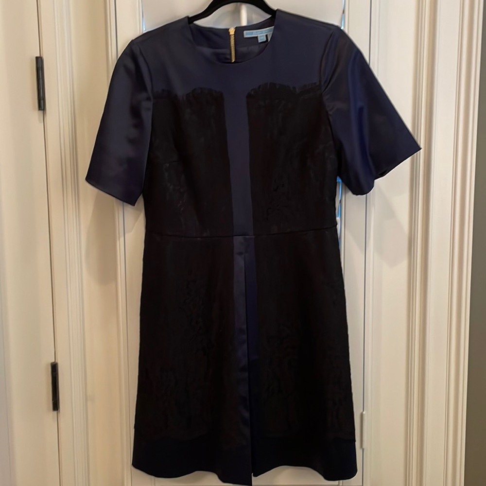 Draper James Navy and Black Lace Dress